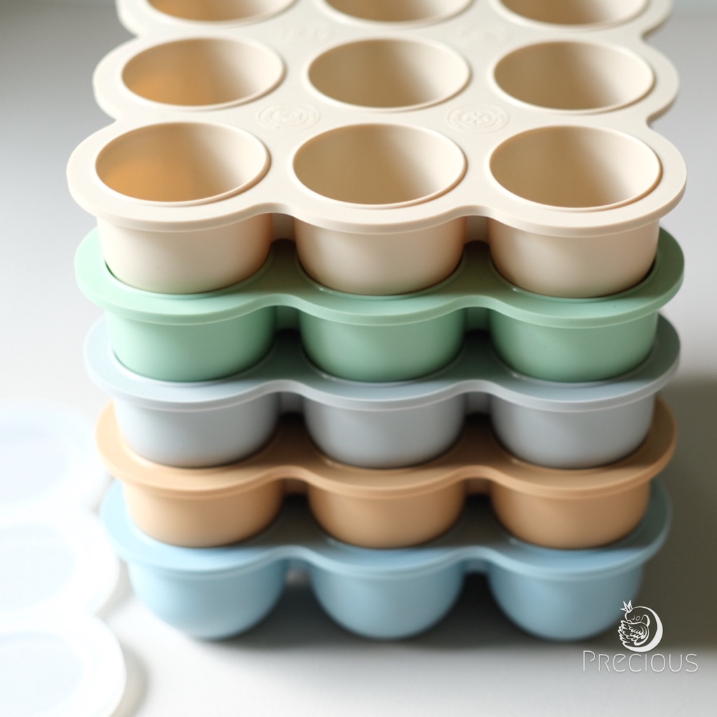 Precious Premium Silicone Food Tray | Tempat Makan Kaldu Mpasi Silikon | Silicone Food Tray Cube