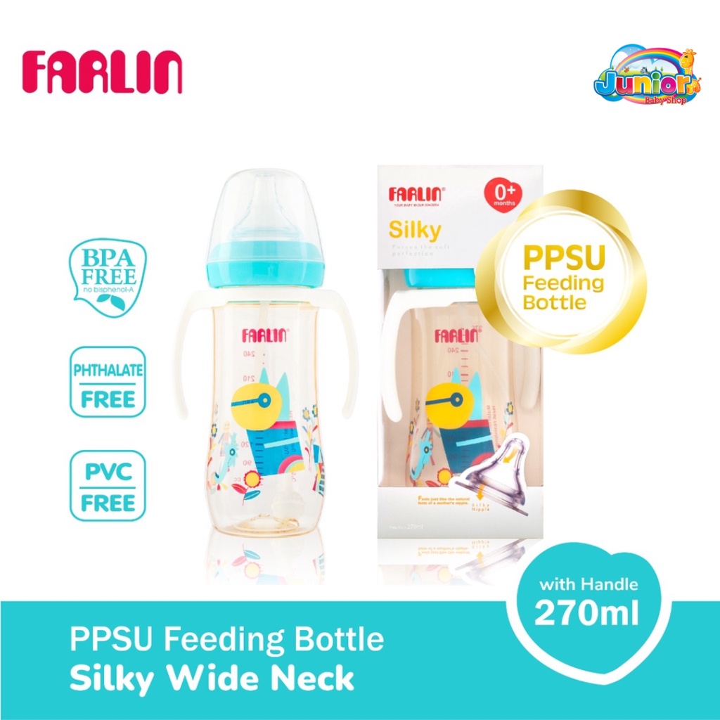 Farlin Silky PPSU Little Artist Feeding Bottle with Handle - 270 ml