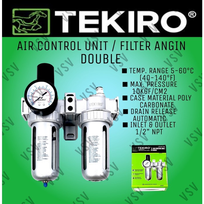 Tekiro air control unit double Air Filter angin compressor Tekiro