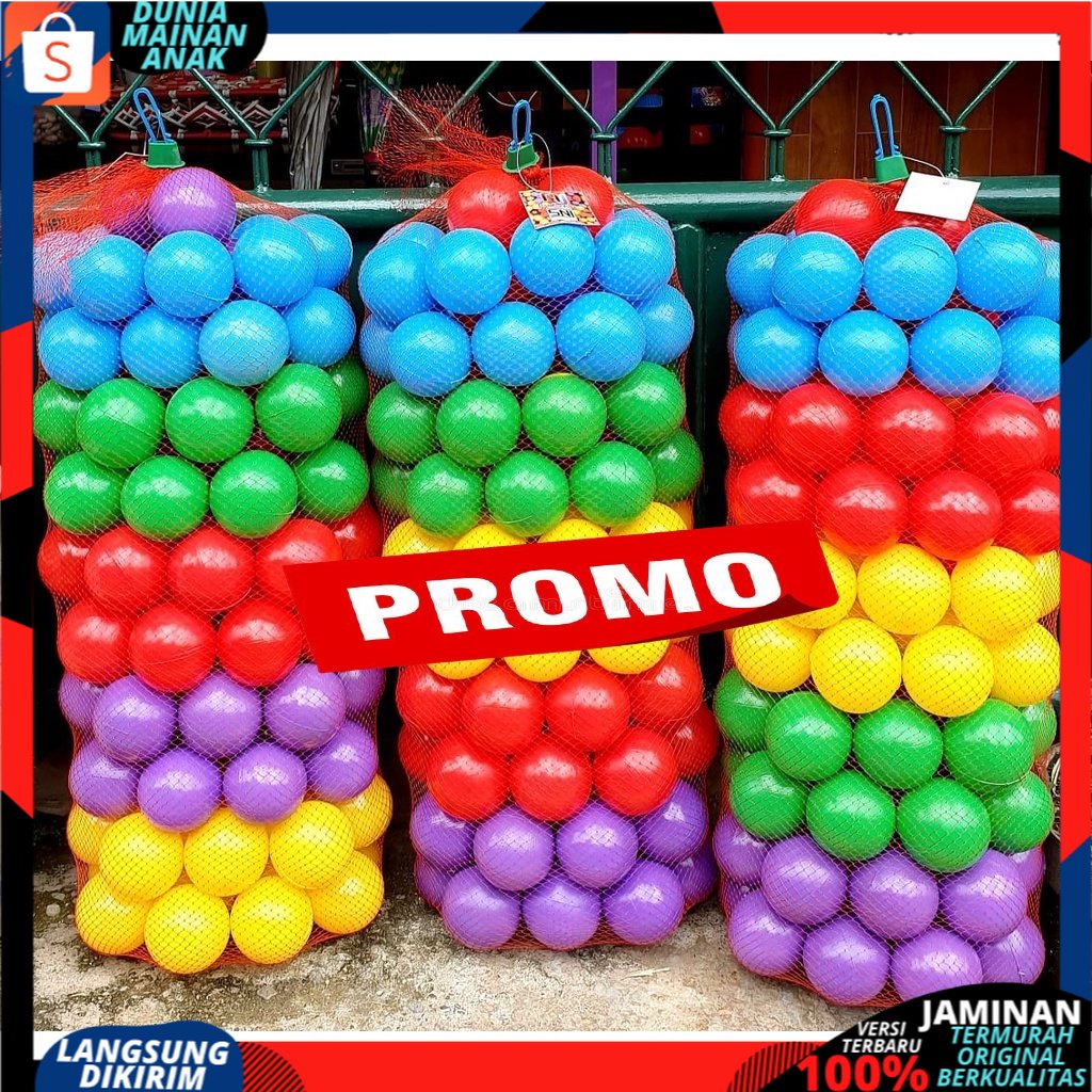 Mainan Mandi Bola Bahan Plastik Warna Warni Isi 25PCS Untuk Tenda Keranjang Mandi dan Kolam Anak SNI