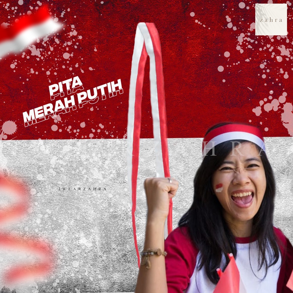 PITA MERAH PUTIH - Ribbon Kain Bendera Kemerdekaan Indonesia 17 Agustus Hari Pahlawan Aksesoris Atribut Hiasan Independence Day