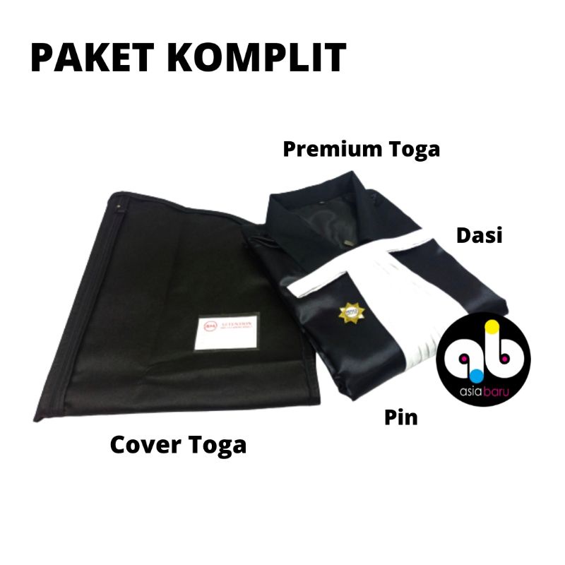 PAKET TOGA ADVOKAT/PENGACARA PREMIUM GABARDIN ORIGINAL BLACK
