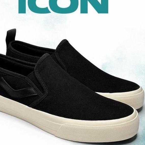 Sepatu Ventela Slip On Icon 100% Original - Hitam, 37