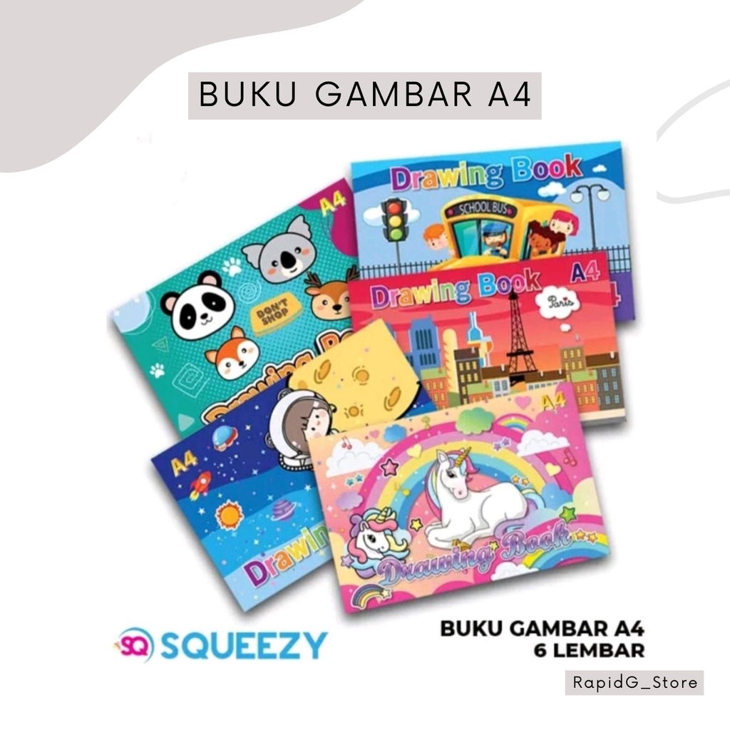 

Buku Gambar Mewarnai Drawing Book Sketsa Anak A4 Murah Isi 6 Lembar Per 10 Pack