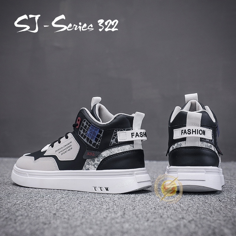 [OOS] Sepatu Sneakers Pria Boots Fashion Model Keren Buat OOTD Kualitas Import Premium -322