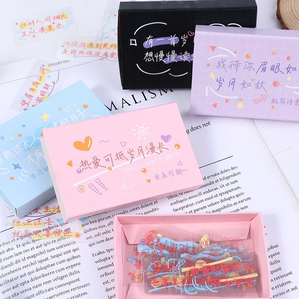 Lanfy Ungkapan Inspirasi Stiker Tahan Air Kreatif Scrapbooking Motivasi Ungkapan Cina Lengket Alat Tulis Akun Tangan Graffiti Decals