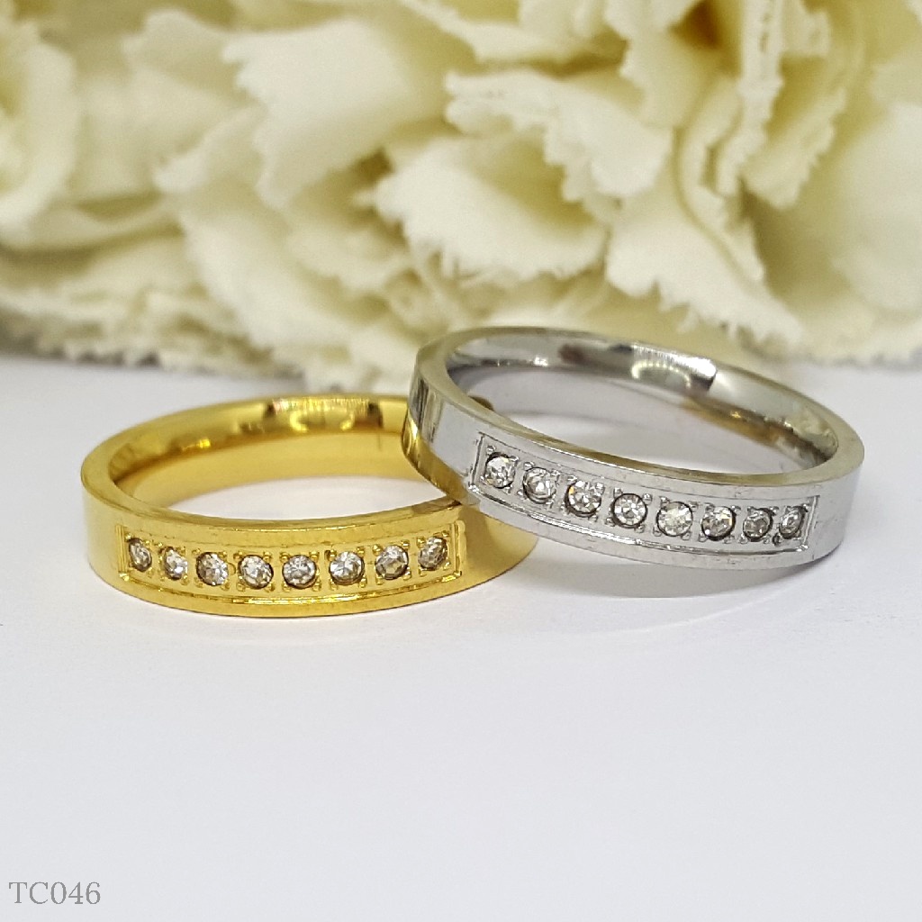 PGX Cincin Titanium Couple Tunangan Aksesoris Fashion Perhiasan Anti Karat - TC092