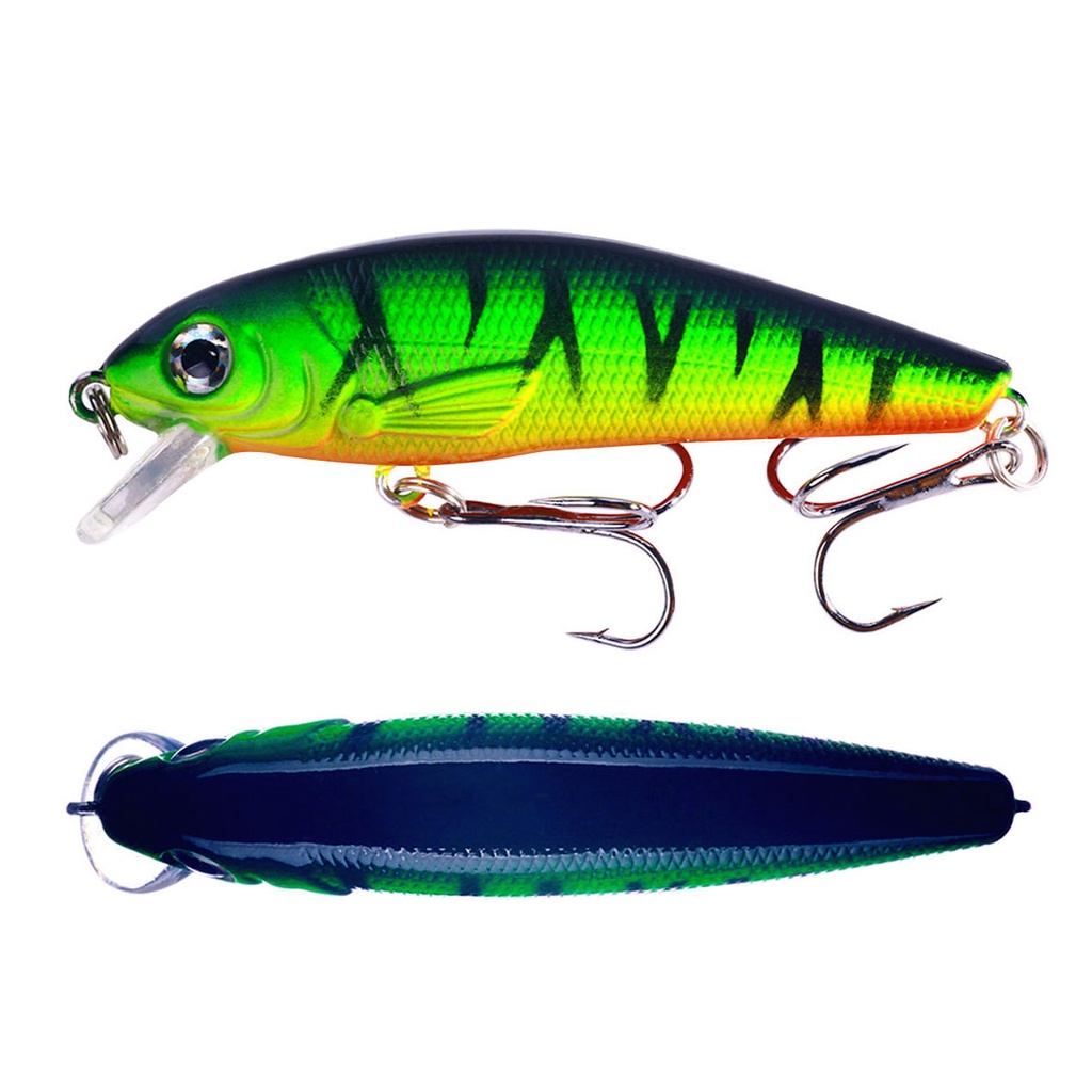 Hengjia 1pc Umpan Pancing Minnow Hard Bait Bentuk Ikan Kecil Artificial Crankibait 3D Eyes Plastik 7.5cm 8g Fishing Lure