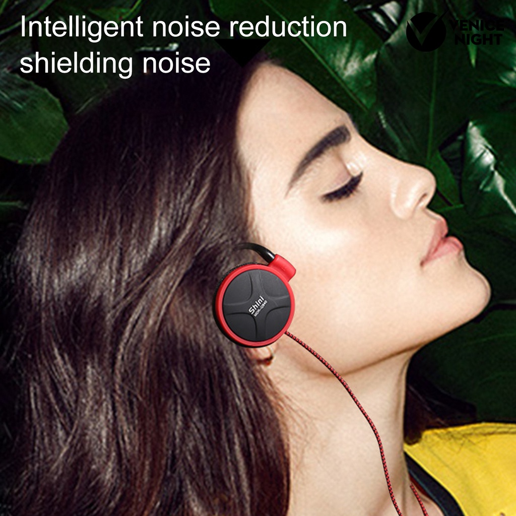 (VNEP) (Berkabel) Earbud High Fidelity Sensitif Kebisingan Membatalkan Ergonomis 3.5mm Stereo Olahraga Ear Hook Earphone untuk Menjalankan