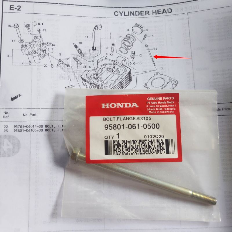 Baut Cylinder Head Boring  CRF 150 Verza Megapro New