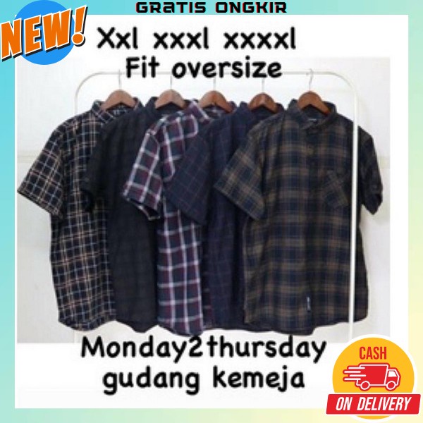 Kemeja Pria Dewasa Jumbo Baju Kemeja Laki Laki Bigsize Baju Kerja Pria Oversize Kameja Cowok Keren B