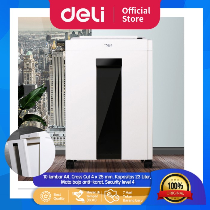 Jual Deli Penghancur Kertas Paper Shredder Kapasitas 10 Lembar 23 Ltr ...