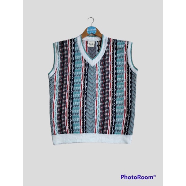 ROMPI RAJUT  MOTIF TIMBUL STYLE COOGI SECOND VEST RAJUT PRIA WANITA VINTAGE