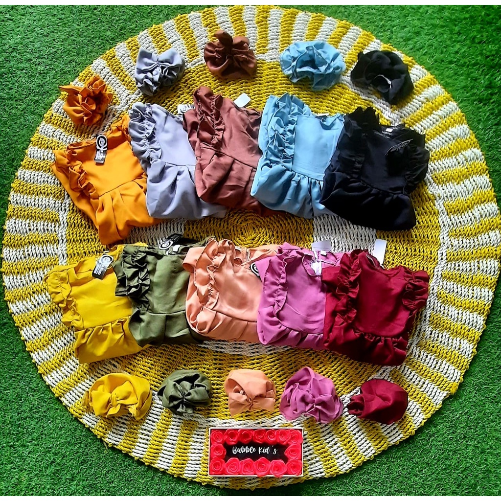 Gamis Sabrina Free Ciput Bayi Polos Katun Fashion Muslim Bayi Anak Balita Perempuan 0-4 Tahun mustad