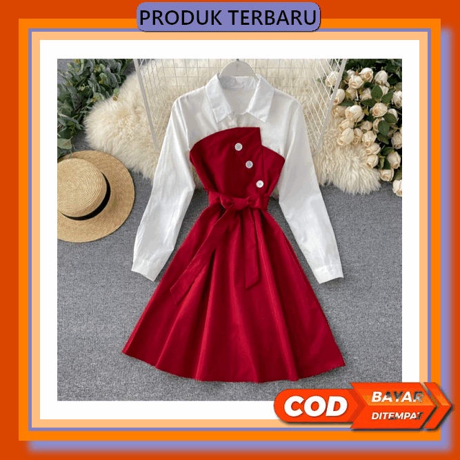 Rauna Dress Ffils Gamis Terbaru Bahan Ceruty Babydoll Full Furing Longdress Polos Warna Abu Putih Mi