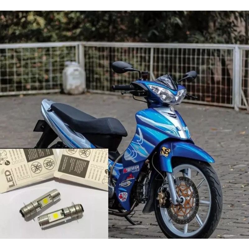 BOHLAM LAMPU DEPAN LED YAMAHA JUPITER Z BURHAN NYALA PUTIH HARGA 2PCS