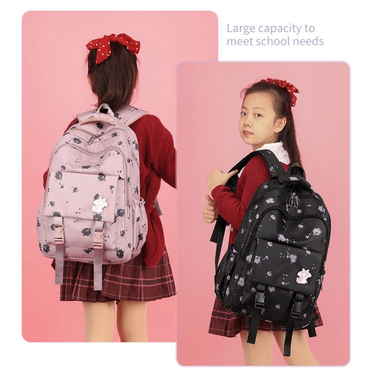 Qisswa_Tas Glossy SD SMP Ransel Anak Sekolah Cewe Perempuan Kuda Unicorn Elsa Timbul LOL Prosen