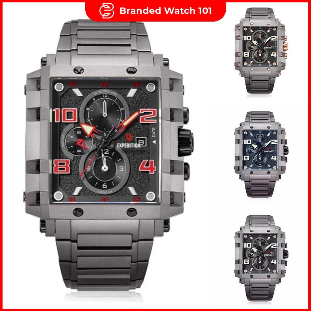 ORIGINAL Jam Tangan Pria Expedition Titanium E 6757 / E6757 / 6757 Garansi Resmi 1 Tahun, Stainless