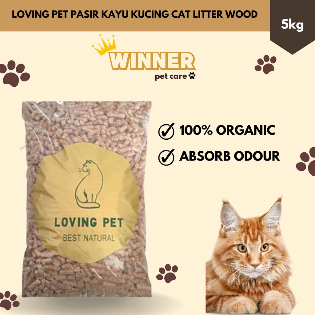 Loving Pet Pasir Kucing Kayu Wood Pellet Freshpack 5kg