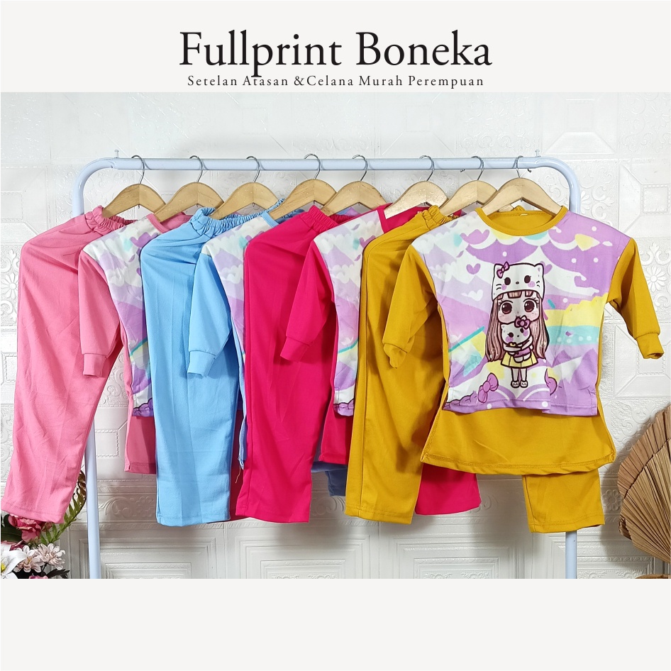 Setelan Anak Perempuan FullPrint Boneka CKids