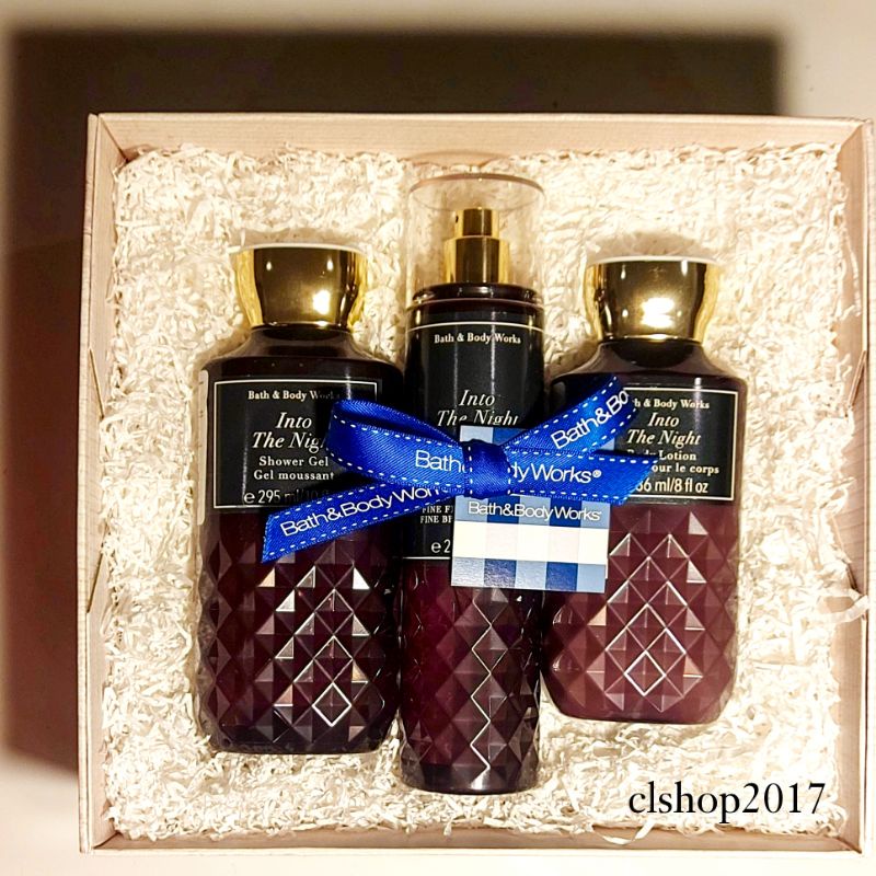 BBW INTO THE NIGHT FULLSIZE GIFT SET PAKET BATH &amp; BODY WORKS ITN