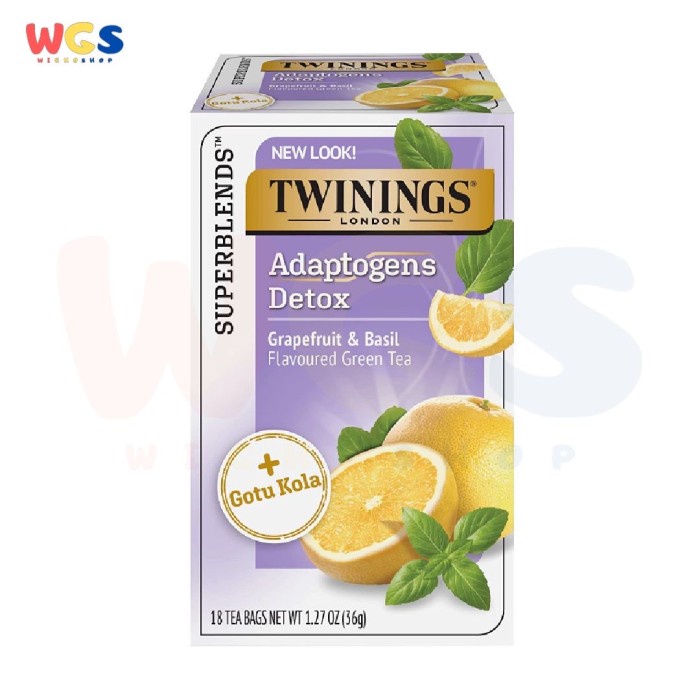 

TWININGS OF LONDON DETOX DETOXIFIES ADAPTOGENS GREEN TEA 18S X 2G