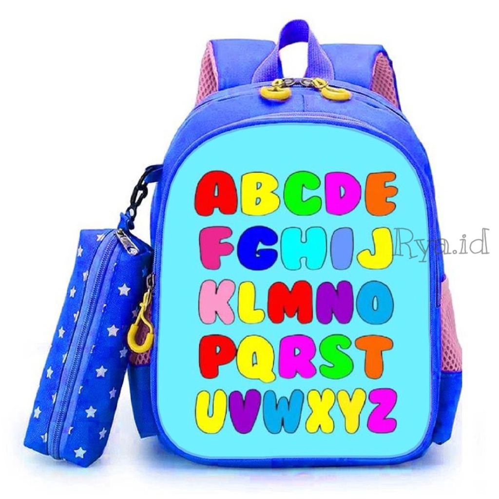 Rya.id / SALE !! Tas Ransel Sekolah Anak Perempuan Terbaru 2022 Motif Abjad Cocok Untuk Edukasi Ransel Sekolah Anak Perempuan Laki Laki Tk SD Ngaji Tas Ransel Anak Serba Guna