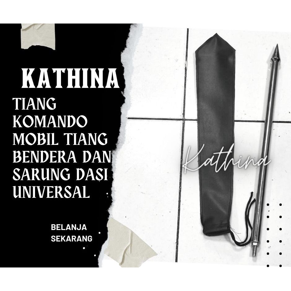 Tiang Komando dan Dasi Mobil Pejabat Tiang Bendera Chrome