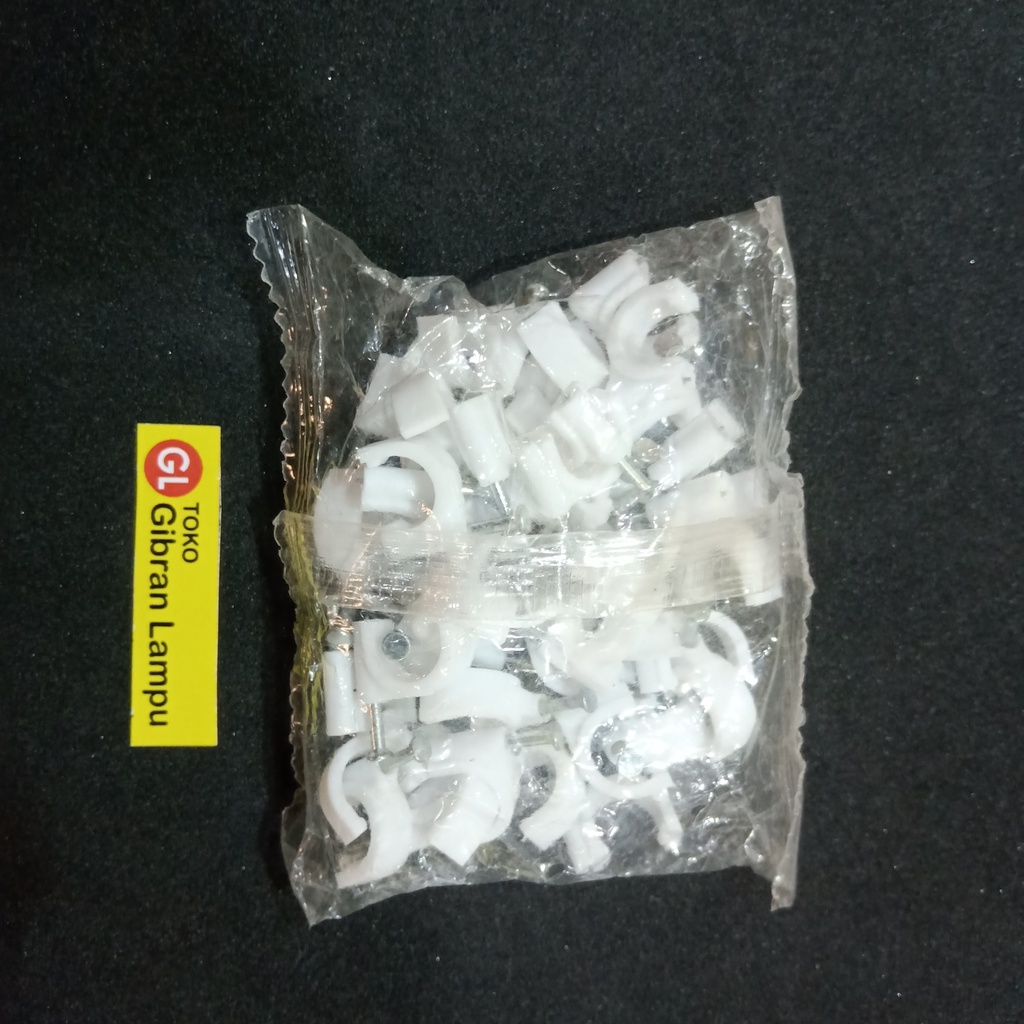 Klem Pipa Kabel - Klem Pipa + Paku Beton Clamp Cable Clip - Kabel Klip