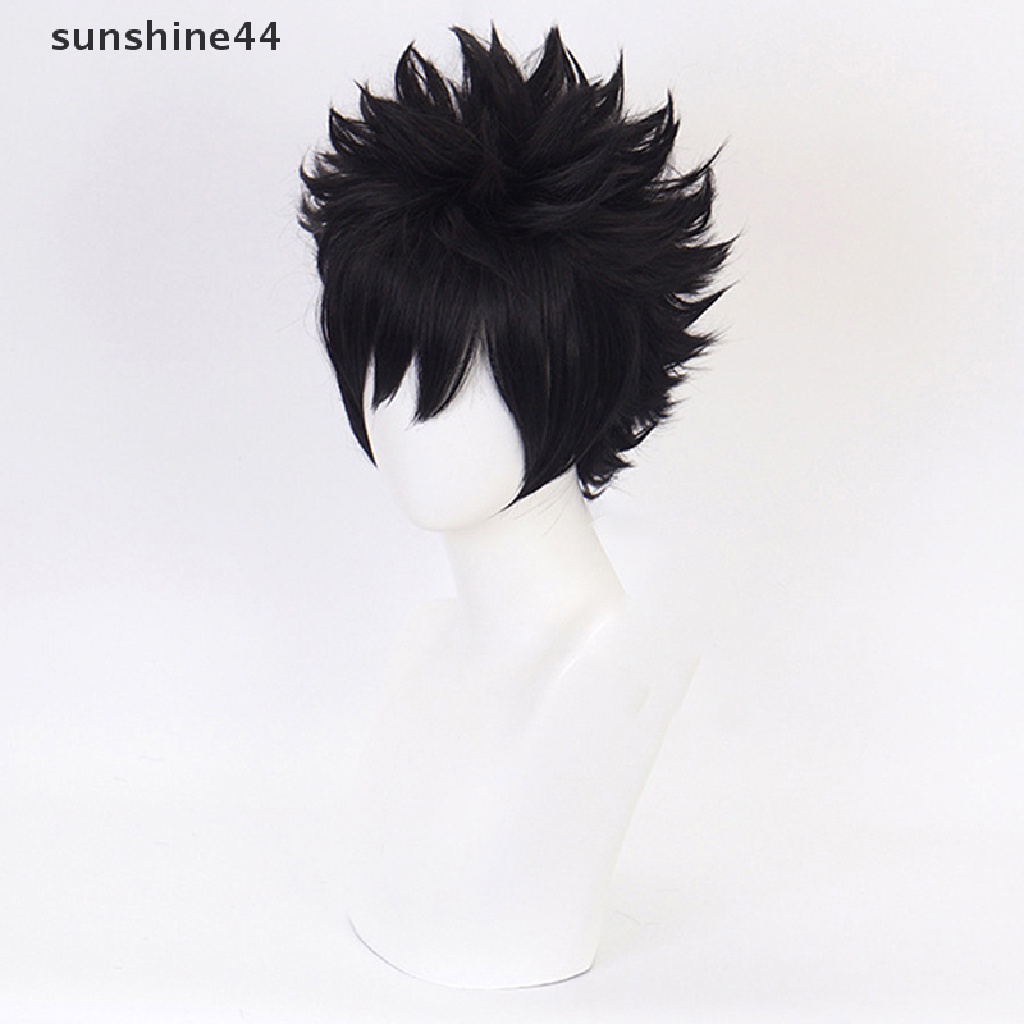 Sunshine Wig / Rambut Palsu Hitam Bergelombang Karakter Kartun Anime Dabi Untuk Cosplay