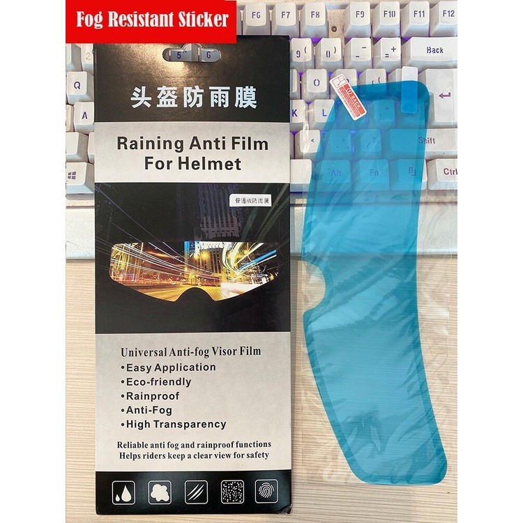 STIKER ANTI FOG KACA HELM MOTOR ANTI EMBUN HELM ANTI AIR HUJAN HELM FILM HELMET VISOR KACA FILM HELm