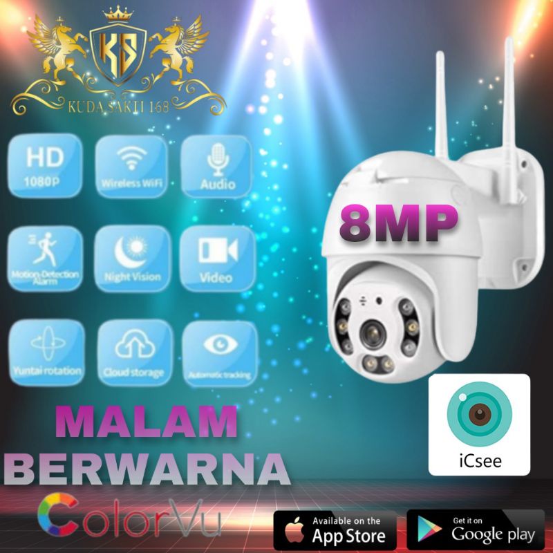 IP CAMERA CCTV WIRELESS  TRACKING 8MP 1080P APLIKASI ICESE