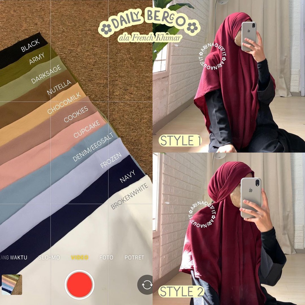 KHIMAR DAILY CRINKLE BY ARUNAOUTFIT