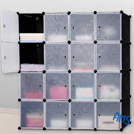 

Lemari pakaian rak serbaguna susun plastik lemari baju stock ready