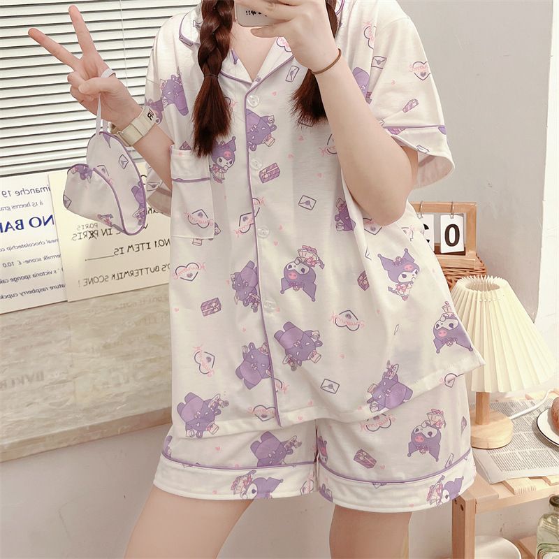 BAJU TIDUR PIYAMA SANRIO CINNAMOROLL KUROMI MELODY LILO STITCH HELLO KITTY SLEEPWEAR DASTER CELANA IMPOR