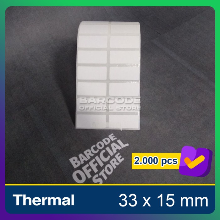 

Label sticker barcode 33x15mm 2line 2000pcs thermal gap2mm core1" DEVINA36