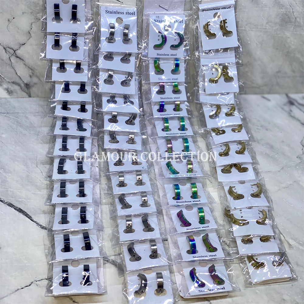 GROSIR  12 Pasang Anting Titanium Tindik/Anting Tusuk Paket 1 Lusin