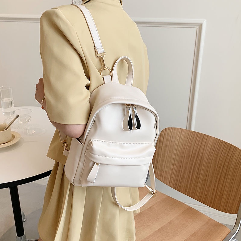 ❣▽Ransel Wanita Musim Panas Kulit Lembut Fashion Ransel Kecil Versi Korea dari Departemen Sen Sederhana Gaya Asing Semua Pertandingan Tas Travel Siswa Tas Sekolah Kecil