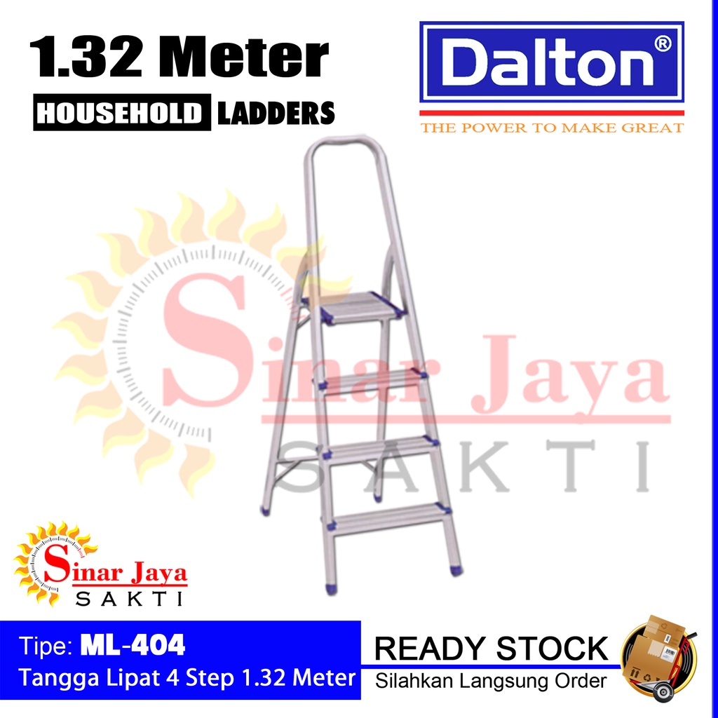 Tangga Lipat Alumunium 1.5 Meter 4 Step Dalton ML-404 | Tangga Alumunium Lipat 1,5 Meter Tangga Ruma