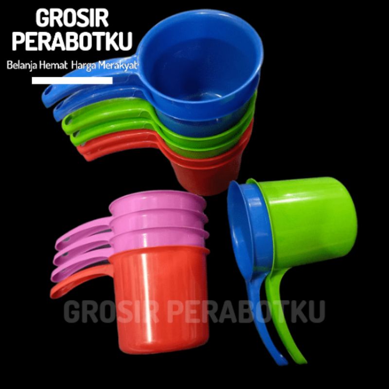 Gayung Mandi Plastik Warna Bulat Polos Ciduk Air Water Scooper Bahan Tebal Kuat Murah