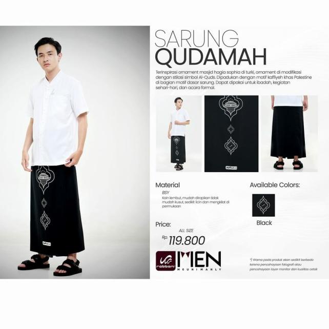 sarung rabbani/sarung rabbani palestina ORI - Hitam