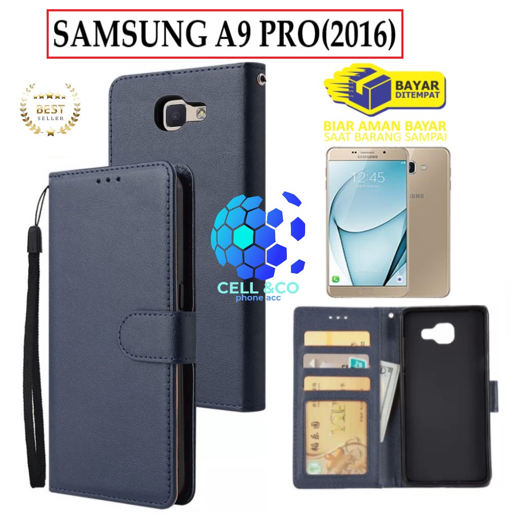 FLIP COVER SAMSUNG A9 PRO 2016 LEATHER WALLET PREMIUM FLIP CASE BUKA TUTUP KESING HP CASING FLIP CASE WALLET SAMSUNG A9 PRO 2016