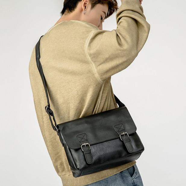 Tas Selempang Kulit Pria Tas Kulit Pria Tas Kerja Pria Evoque Hitam