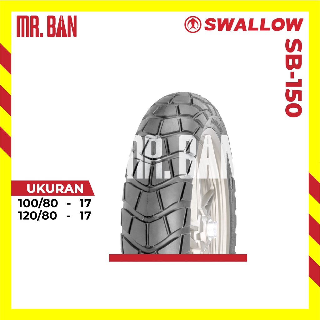 BAN MOTOR RING 17 SWALLOW SB150 TUBLES 100/80 120/80 TL | DUAL PURPOSE | SEMI TRAIL