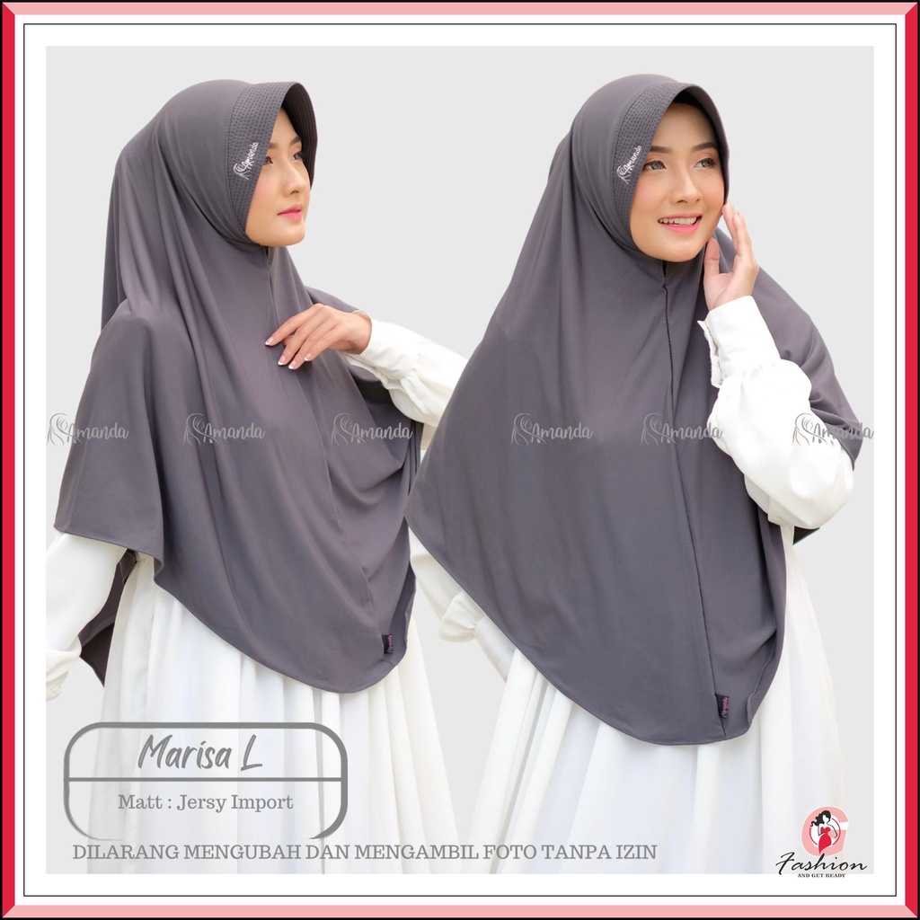 AMANDA - HIJAB MARISA JERSEY IMPORT SIZE L | Hijab Sport Nutup Dada Kualitas Premium