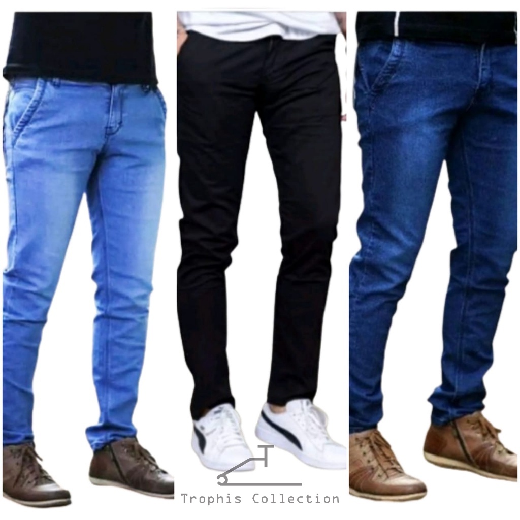 Celana Jeans Pensil Slimfit Pria Street Skinny Bahan Melar Premium