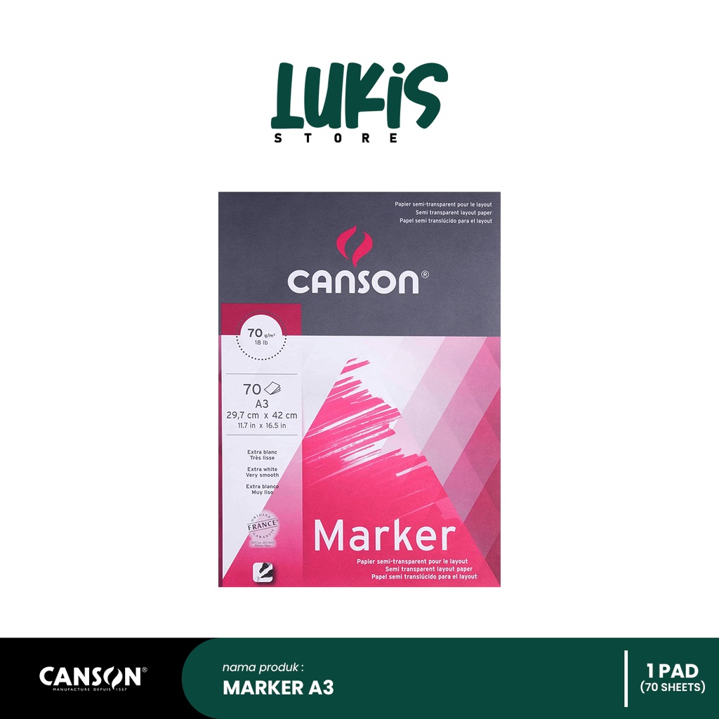 

CANSON Marker 70G | Ukuran A3 | 70 Sheets | 200297231
