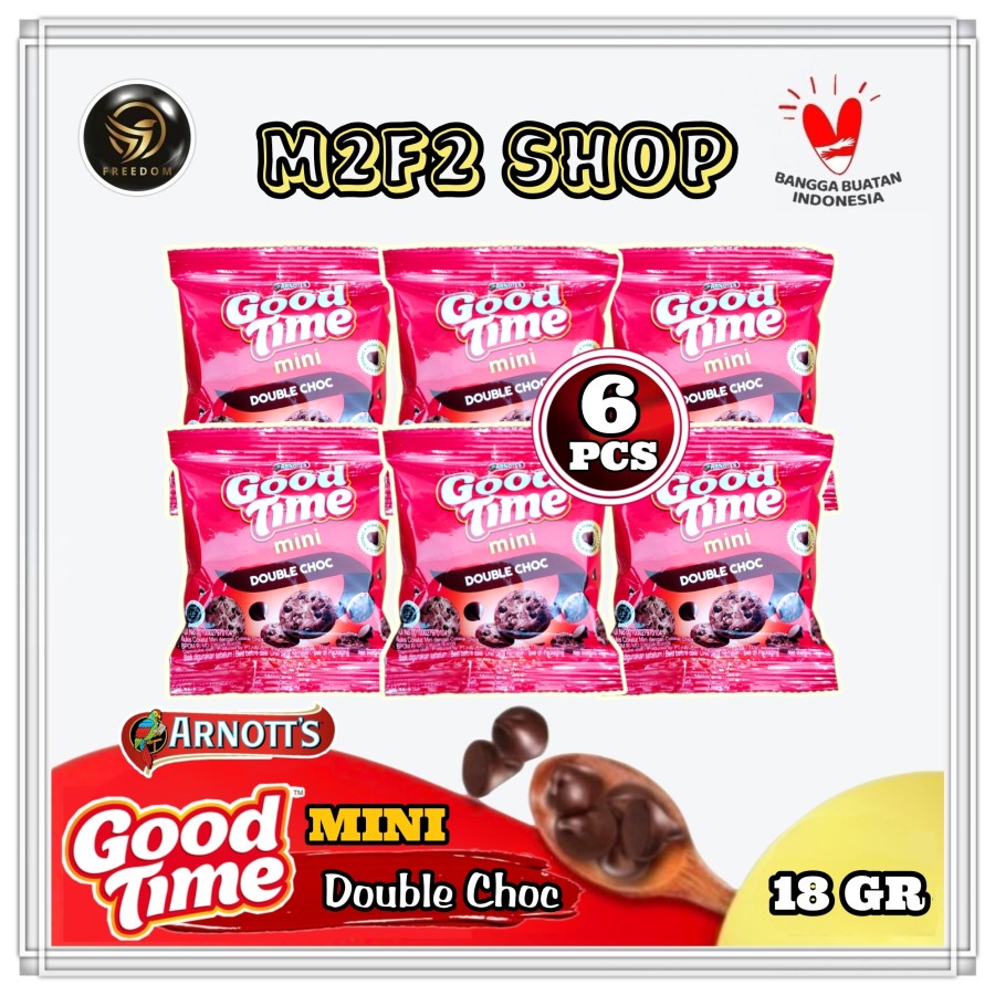 

Good Time MINI Double Choco Cips Cookies | Kukis Cokelat - 18 gr (Kemasan 6 Pcs)