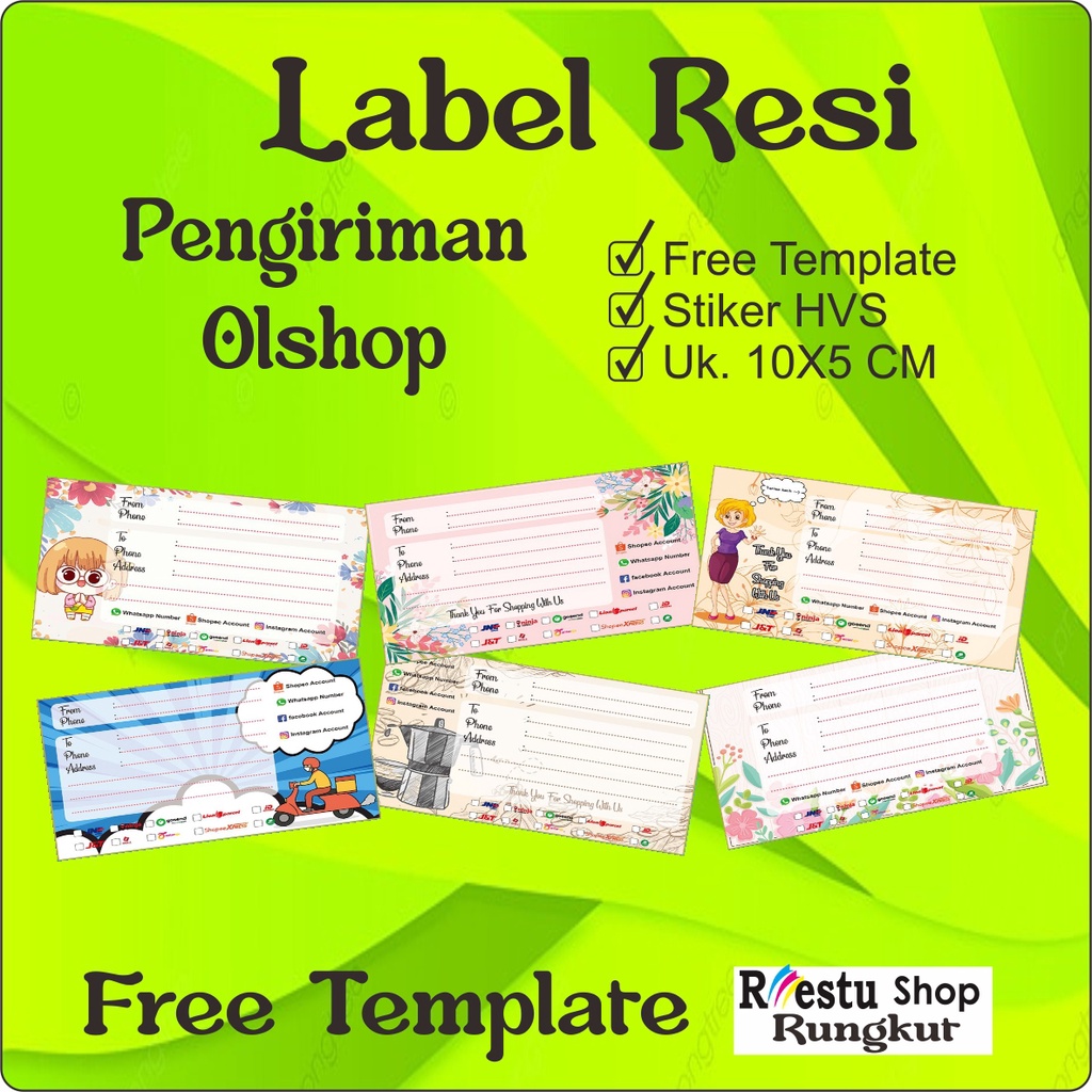 

Stiker MURAH Label Resi Pengiriman Olshop Custom