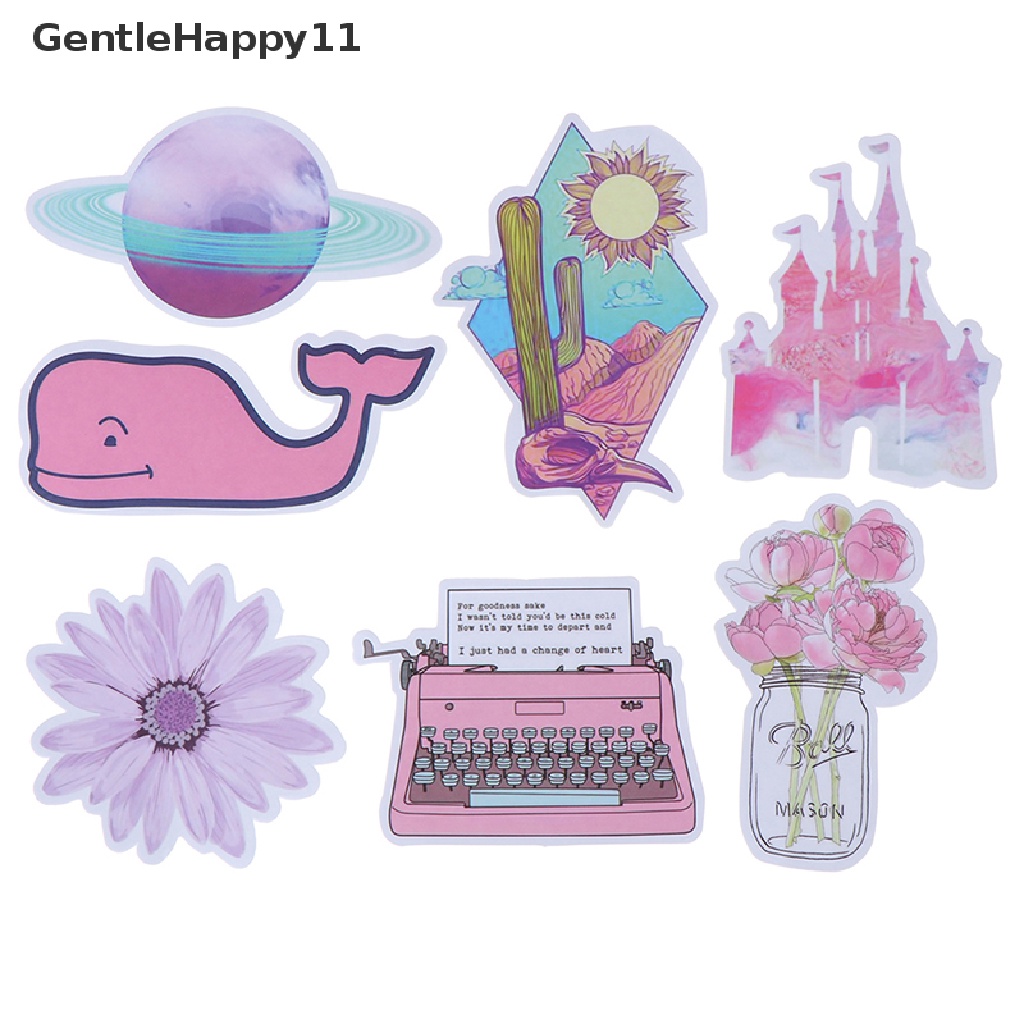 Gentlehappy 53Pcs Kawaii pink fun ers luggage scrapbook Koper laptop Mobil ers id